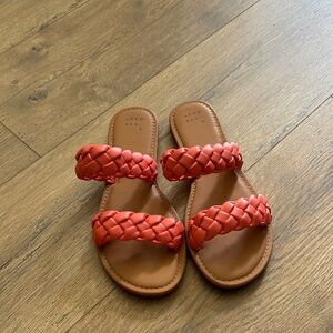 A New Day Pink Braided Strap Sandals Never Worn